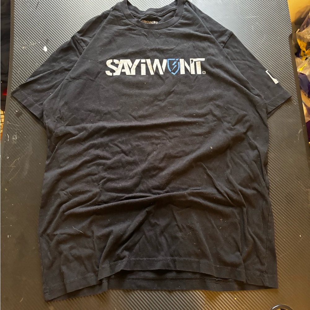 Black Men's L SayIWont T-Shirt MEASUREMENTS SHOWN